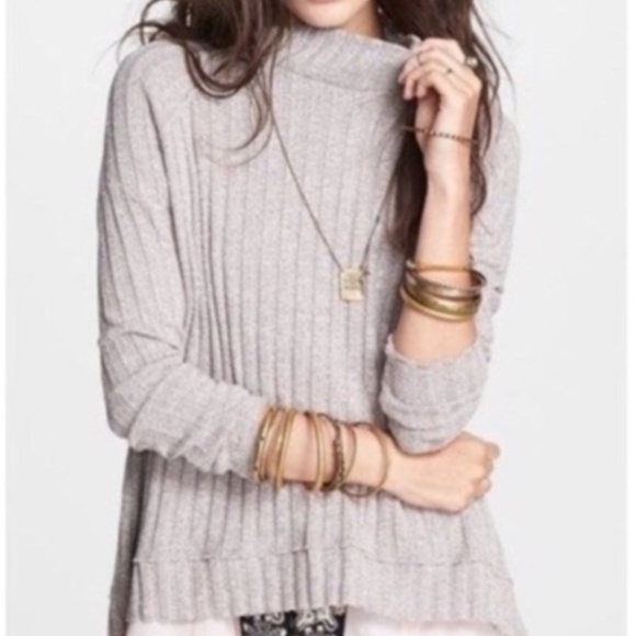 Free People Sweaters - Free People Clarissa’s Mock Neck Brown Marled XS